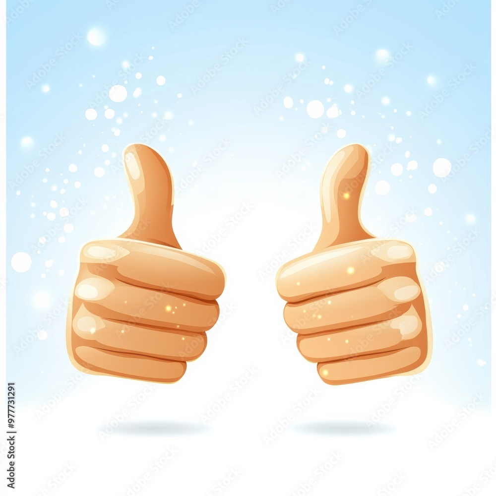 Bright and cheerful thumbs up gesture, symbolizing positivity, approval, and encouragement. Perfect for uplifting designs.