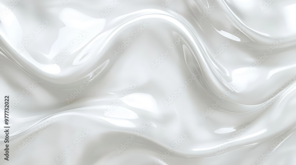 Naklejka premium calming seamless pattern of subtle white glossy soft waves texture overlay abstract background