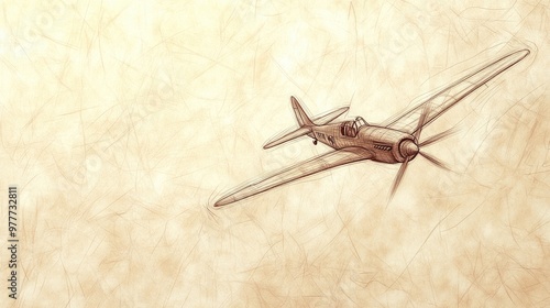 Schematic diagram illustrating the design of a Spitfire fighter aircraft in flight