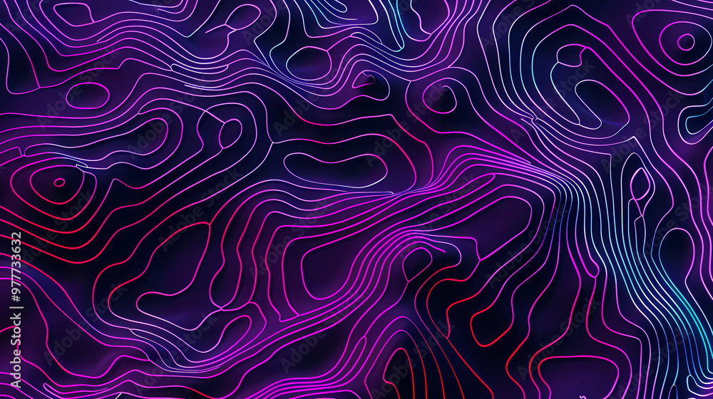 3D render of a purple and blue background with intricate lines. topographical maps 3D render of a purple and blue background with intricate lines. topographical maps