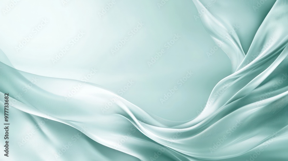 A blue and white background with a long, flowing piece of fabric A blue and white background with a long, flowing piece of fabric