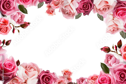 Fototapeta Naklejka Na Ścianę i Meble -  PNG Roses frame border rose backgrounds pattern.