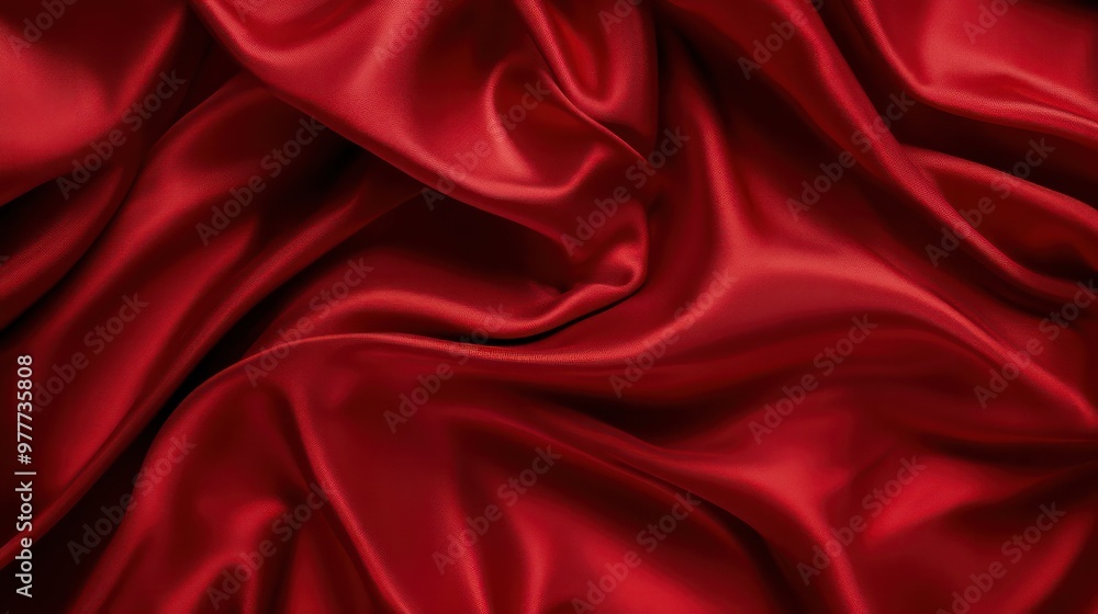 A red fabric with a pattern of red and white. The fabric is very soft and smooth. The red color is bold and stands out against the white background. Scene is elegant and luxurious A red fabric with a pattern of red and white. The fabric is very soft and smooth. The red color is bold and stands out against the white background. Scene is elegant and luxurious