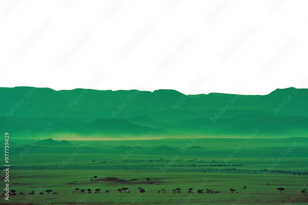 Obraz premium PNG Safari landscape livestock outdoors scenery.