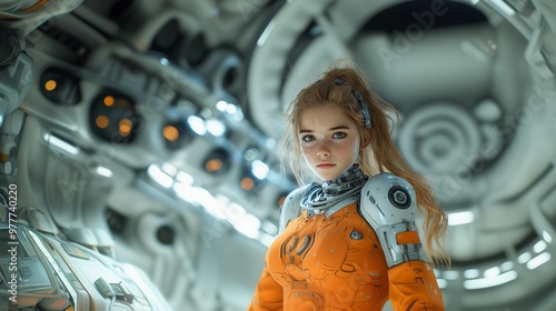 female cyborg, cybernetic body parts