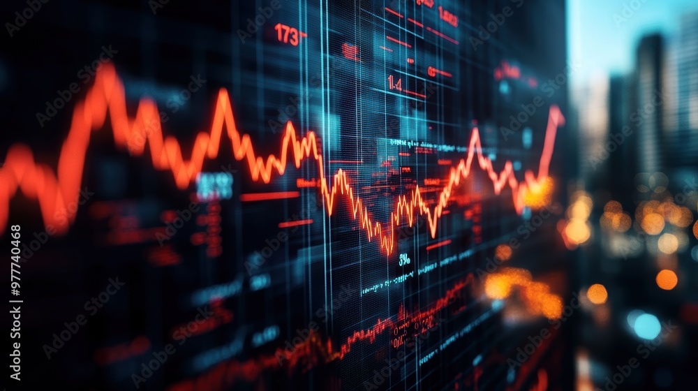 Dynamic stock market graph showcasing an upward trend with vibrant colors, symbolizing financial growth and analytics. Dynamic stock market graph showcasing an upward trend with vibrant colors, symbolizing financial growth and analytics.