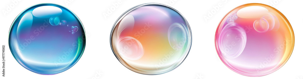 Round shapes in pastel colors, Isolated PNG with Transparent Background Round shapes in pastel colors, Isolated PNG with Transparent Background