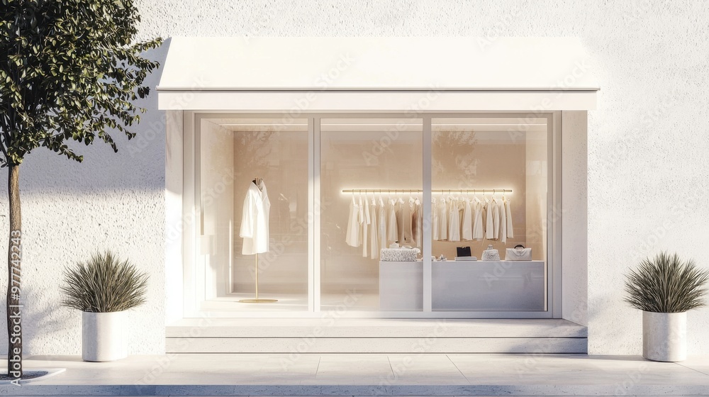 A minimalist photo of a chic fashion boutique, 50 keywords A minimalist photo of a chic fashion boutique, 50 keywords