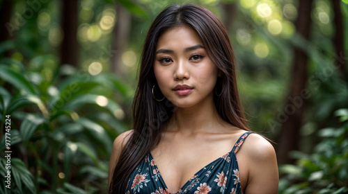 beautiful young woman in the park