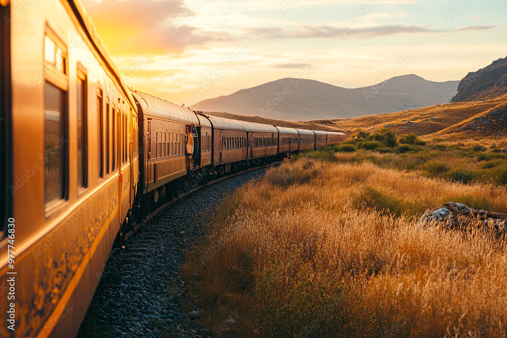 Exclusive luxury train with plush interiors passing through picturesque landscapes
Exclusive luxury train with plush interiors passing through picturesque landscapes