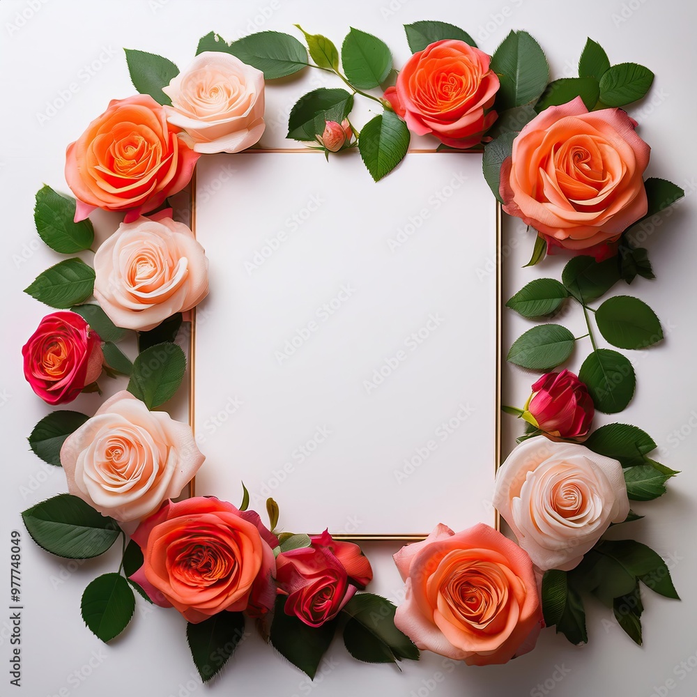Floral frame with roses Floral frame with roses
