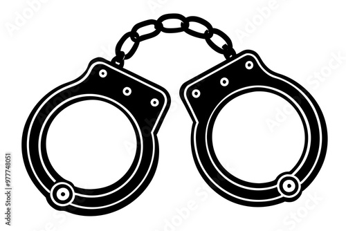 handcuff silhouette icon vector illustration 