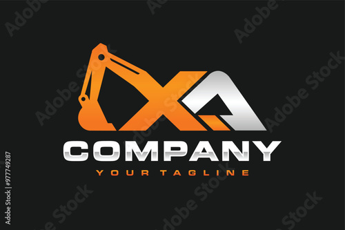 letter XA excavator logo