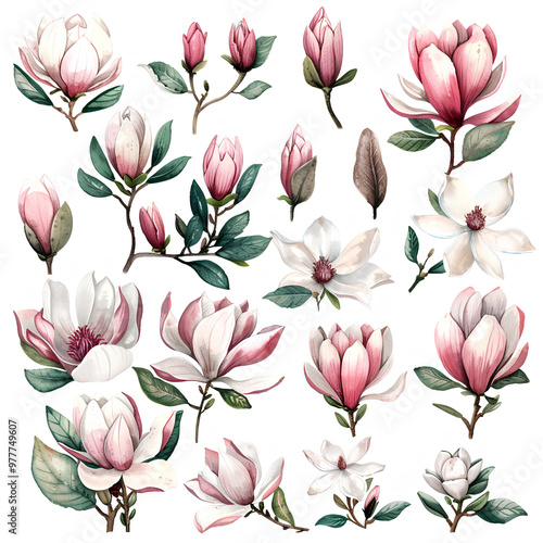 pattern with pink lilies
