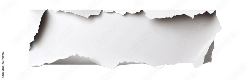 Single piece of paper with torn edges, Isolated PNG with Transparent Background Single piece of paper with torn edges, Isolated PNG with Transparent Background