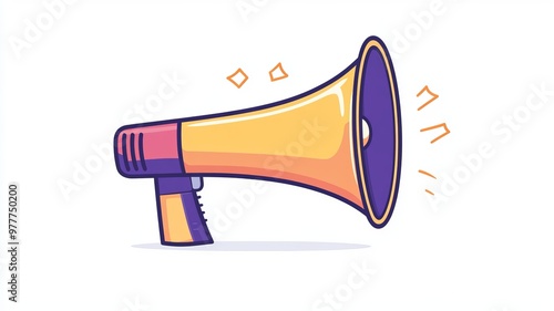 Colorful Megaphone Illustration: Communication and Advertising Icon