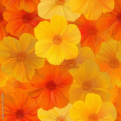 Wallpaper Mural background with flowers Torontodigital.ca