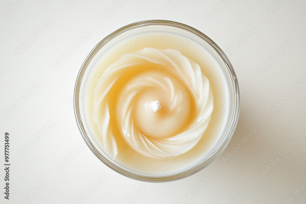 Decorative candle in a glass holder on a white surface
Decorative candle in a glass holder on a white surface