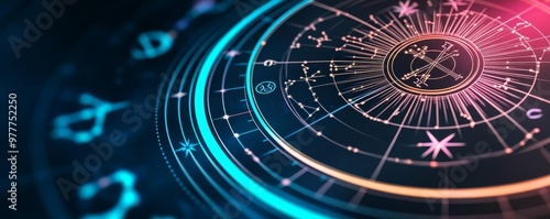 Wallpaper Mural Close-up of astrological software displaying zodiac alignments, professional and technical design Torontodigital.ca