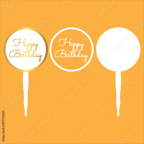 Acrylic Stylish Cake Topper For Happy Birthday Calibration
