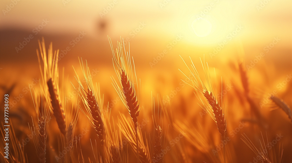 wheat field wallpaper, with tall wheat stalks swaying gently in the wind. The setting sun casts a warm orange glow over the field wheat field wallpaper, with tall wheat stalks swaying gently in the wind. The setting sun casts a warm orange glow over the field