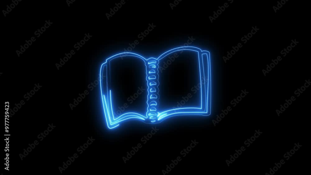 Neon line File document icon animation. Education element concept background. Neon line File document icon animation. Education element concept background.