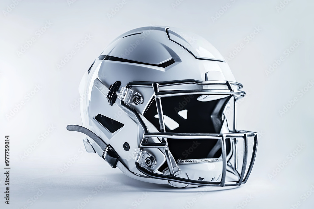 Football helmet with a sleek design on a white background Football helmet with a sleek design on a white background