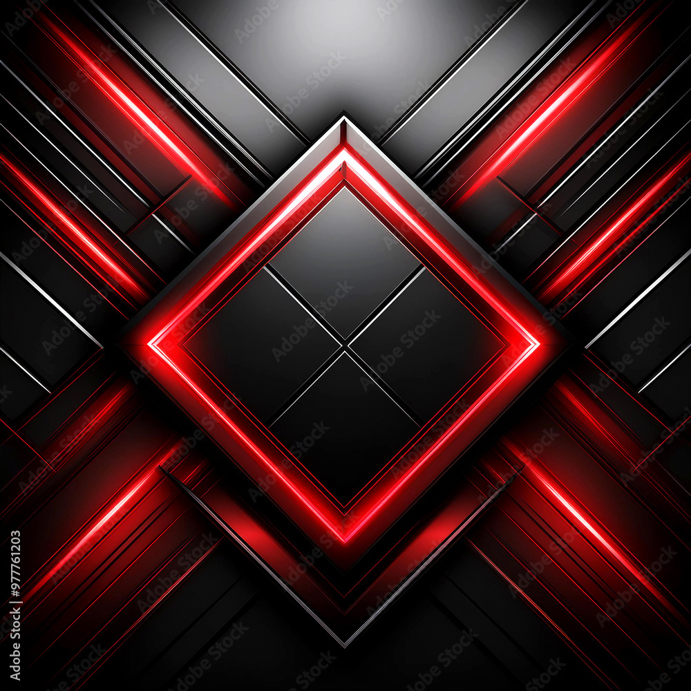 Obraz premium Sleek Abstract Design with Red Neon Highlights