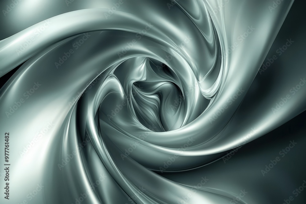 Obraz premium Gray Swirl. Modern Abstract Background with Wavy Flowing Green and Grey Tones