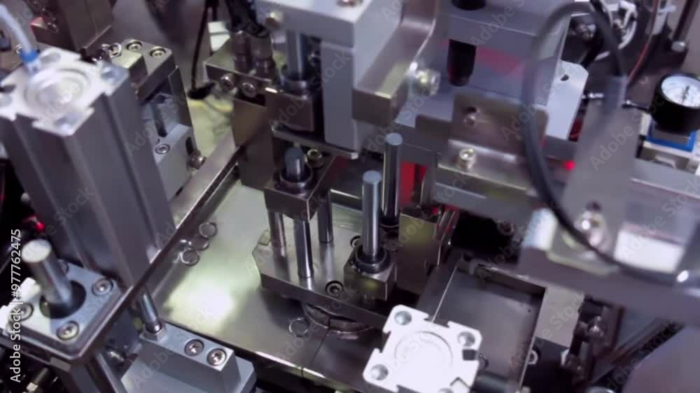 Electronic Devices Production Industry. Robotic equipment. Modern technology and automation. Automated machine Electronic Devices Production Industry. Robotic equipment. Modern technology and automation. Automated machine