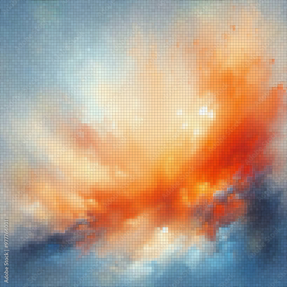 Abstract Painting Background with Gradient Orange and Blue Contrast Abstract Painting Background with Gradient Orange and Blue Contrast