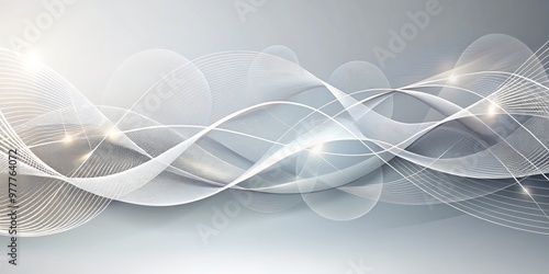 Abstract Grey Waves, White Lines, Intersecting Curves, Abstract, Background, Design photo