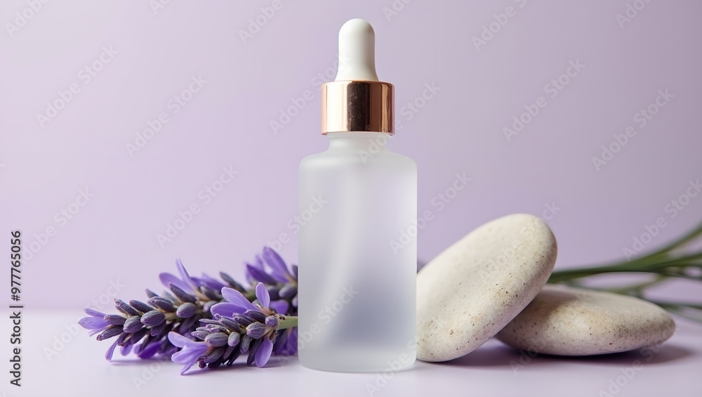Serum bottle with lavender stone Pure hydrating Serum bottle with lavender stone Pure hydrating