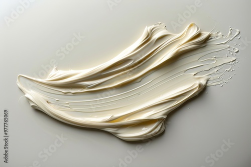 Smears of cosmetic cream on a white background