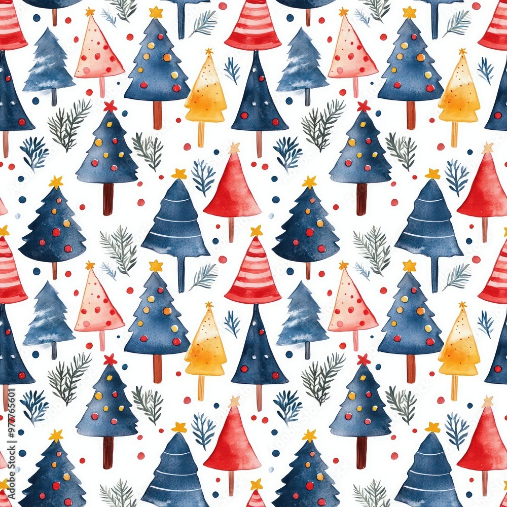 Obraz premium seamless pattern with christmas trees