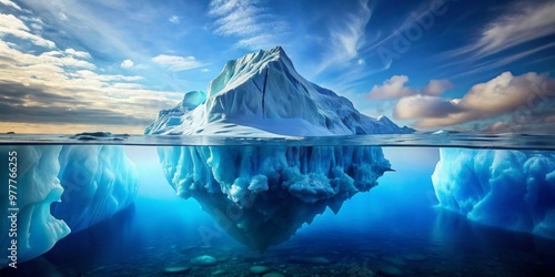 Iceberg's Hidden Depths A Stunning Split-Level Perspective of Arctic Majesty, ice, arctic, nature photo