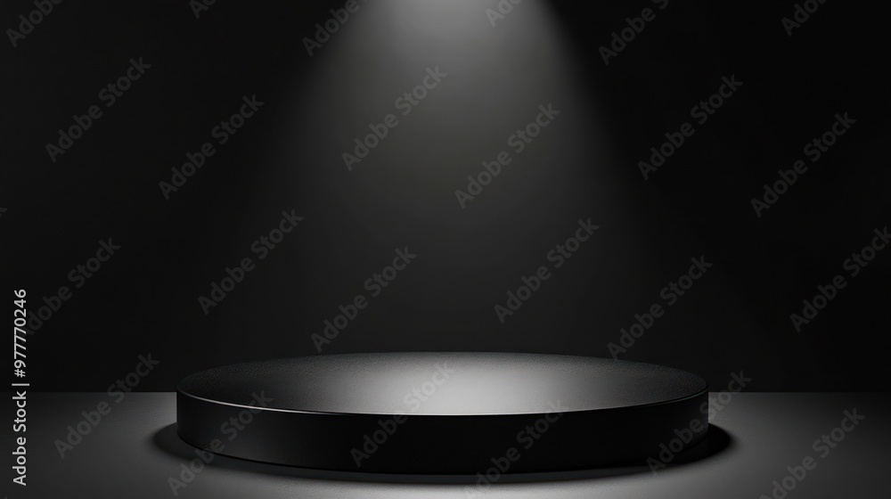 Dark Podium With Spotlight Dark Podium With Spotlight