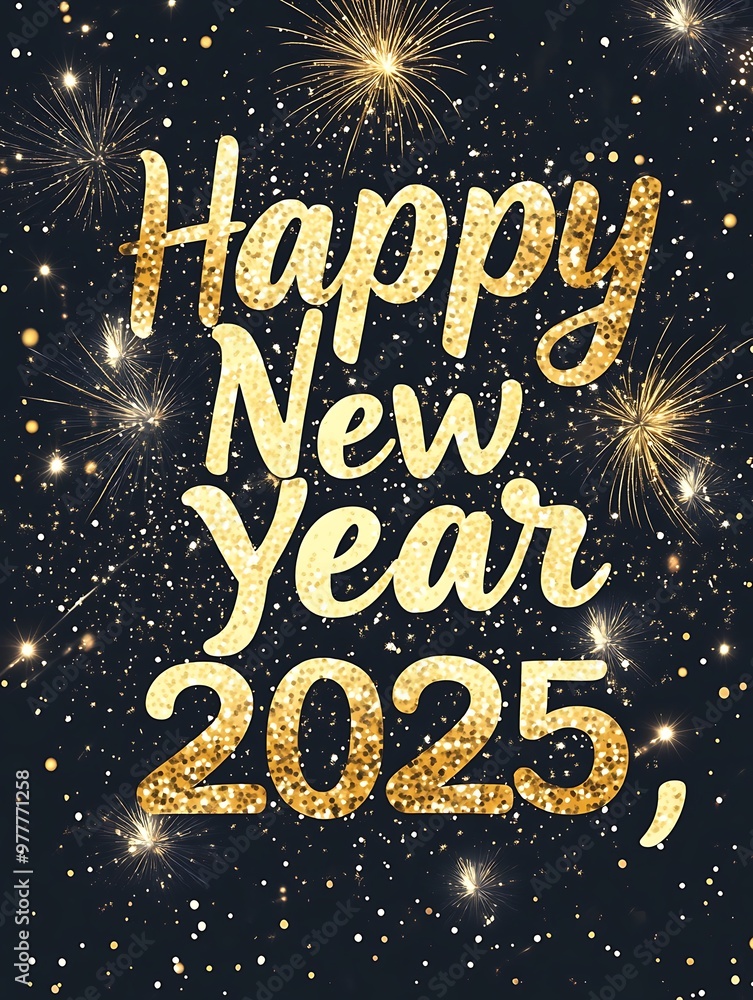 Celebrating New Year 2025 with Golden Fireworks Display Celebrating New Year 2025 with Golden Fireworks Display