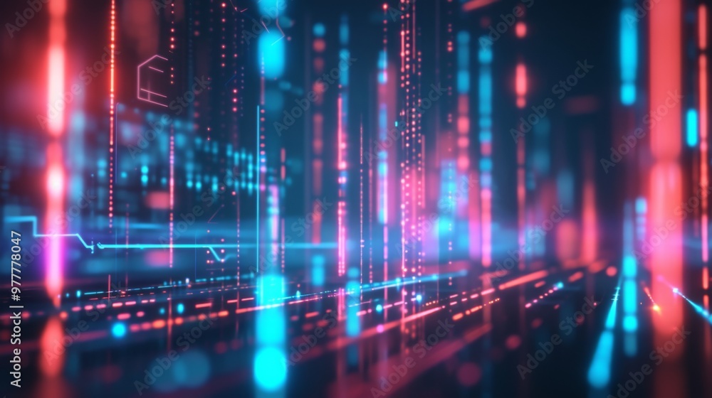 Abstract Digital Art: Glowing Lines and Futuristic Technology Abstract Digital Art: Glowing Lines and Futuristic Technology
