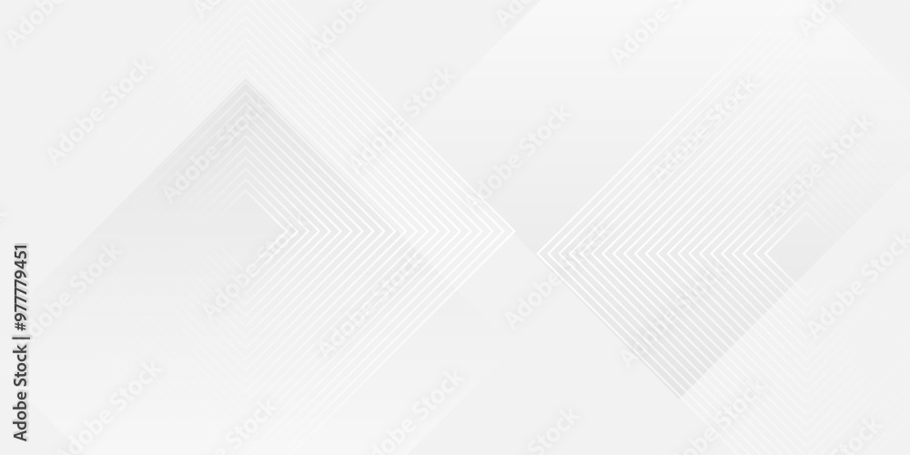 Obraz premium White geometric abstract background overlap layer on bright space with lines effect decoration. Modern graphic design element circles style concept for banner.