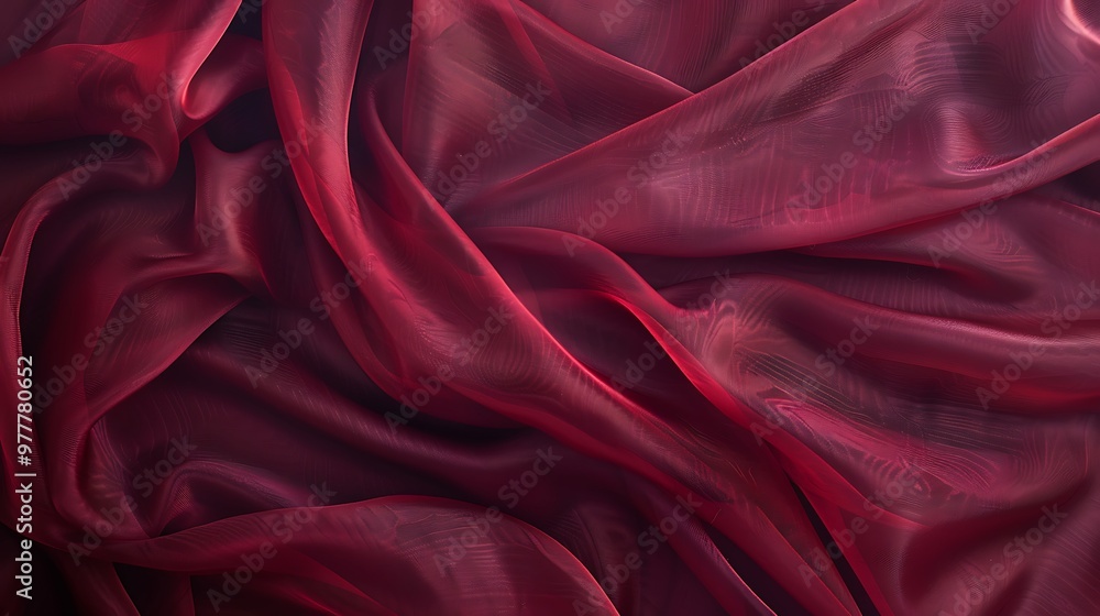 A slightly enlarged, high-definition image of smooth, luxurious red silk fabric gently draped, creating flowing folds and soft curves. A slightly enlarged, high-definition image of smooth, luxurious red silk fabric gently draped, creating flowing folds and soft curves.