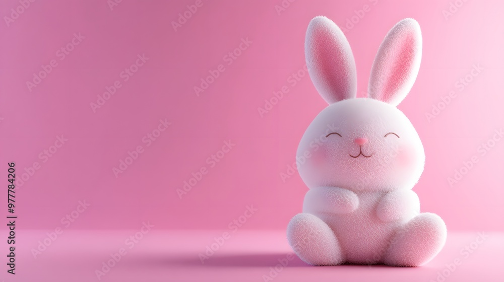 Fototapeta premium Pink and Purple Plush Bunny and Pink Background, Abstract Image, Texture, Pattern Background, Wallpaper, Cover and Screen for Smartphone, PC, Laptop, 9:16 and 16:9 Format