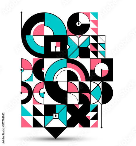 Bauhaus style abstract geom...