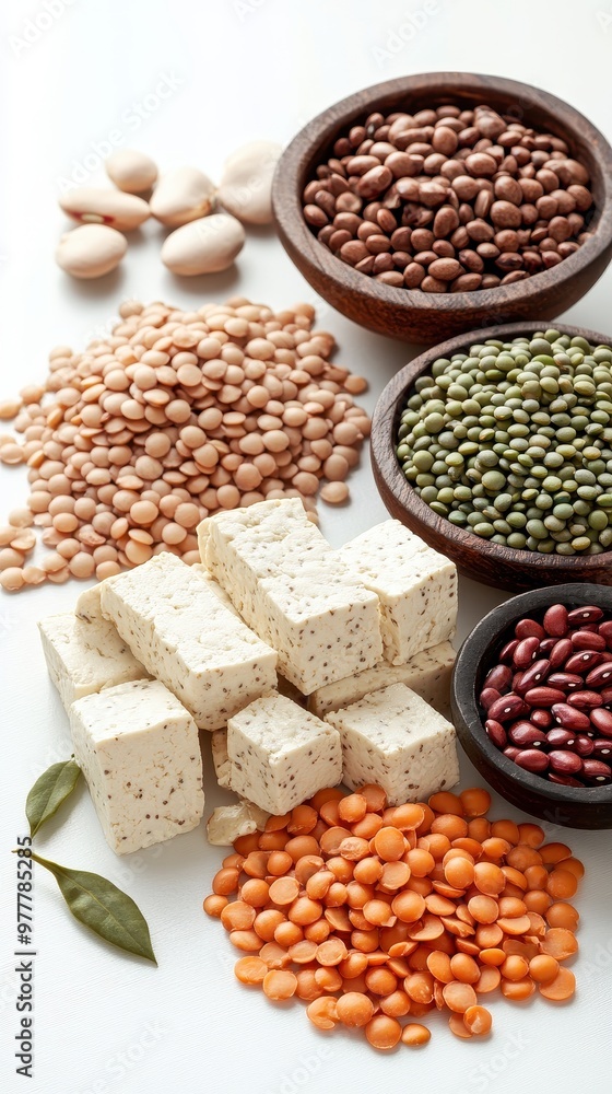 A variety of plant-based proteins showcases their nutritional diversity and health benefits A variety of plant-based proteins showcases their nutritional diversity and health benefits