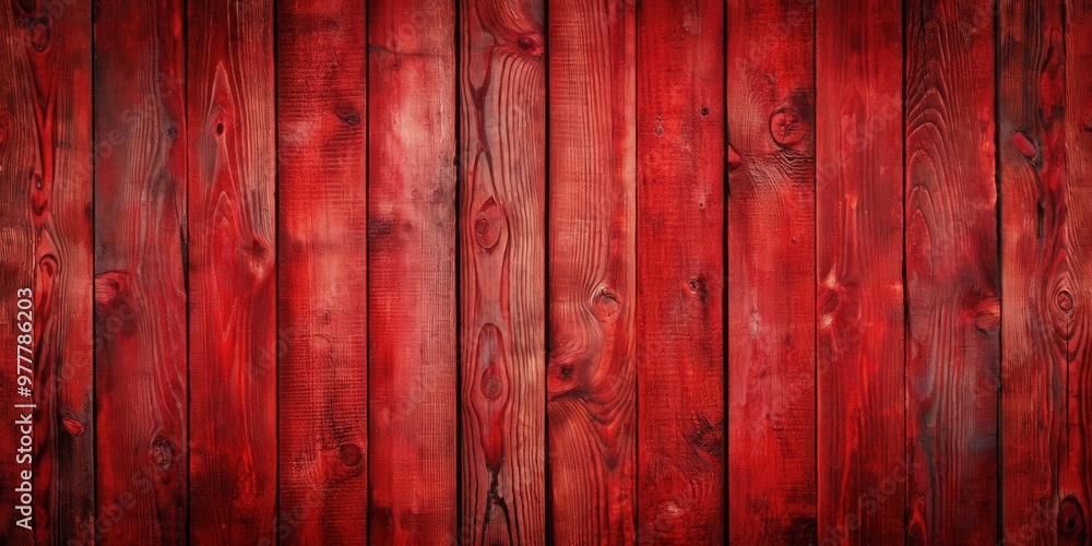 Red wood planks with a grunge texture, featuring vertical panels Red wood planks with a grunge texture, featuring vertical panels