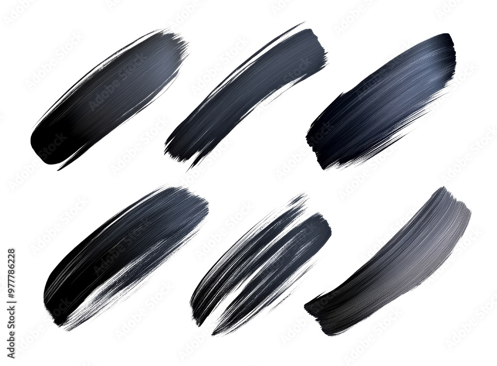 Set of Black Marker Strokes, Isolated PNG with Transparent Background Set of Black Marker Strokes, Isolated PNG with Transparent Background