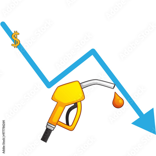 Graphic indicating the drop in gas prices