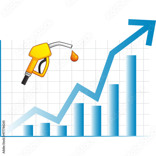 Graphic indicating the rise in gas prices