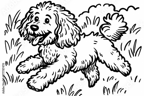 Wallpaper Mural Cute coloring page featuring a playful dog for kids creativity. Torontodigital.ca