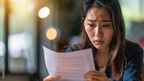 a female company admin stressed at their desk  photo